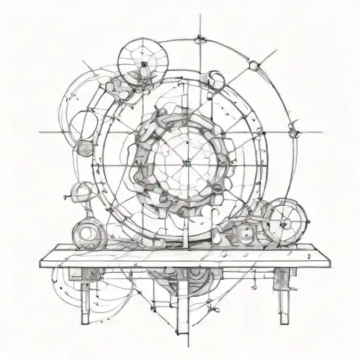 A Fusion Of A Dark Sculpture And A Physics Experiment In A Sketch Style