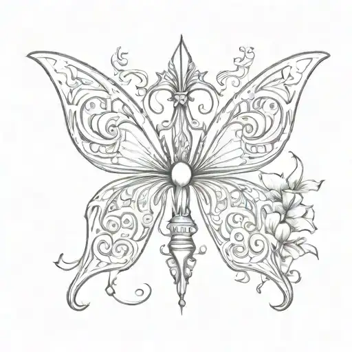Half Butterfly Half Fleur De Lis Symbol Incorporated