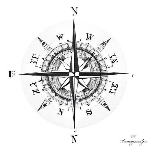 Compass With Family Initials