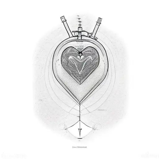 A Minimalist Sketch Style Tattoo Of A Heart Monitor Line Morphing Into A Star
