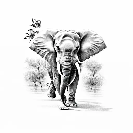 Elephant With Lilly's