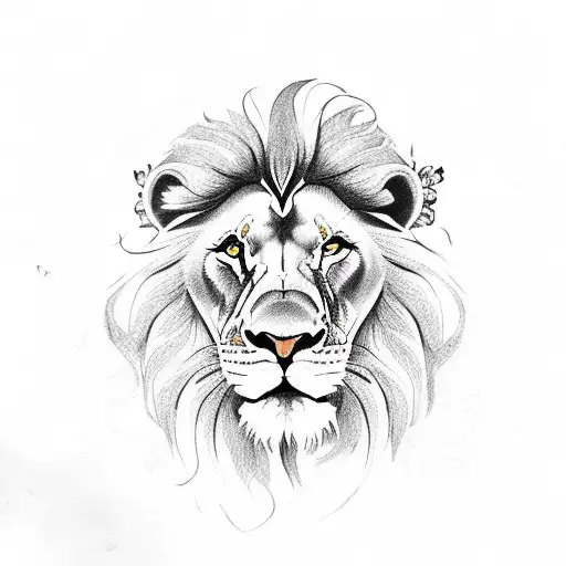 Lion With Floral Headband