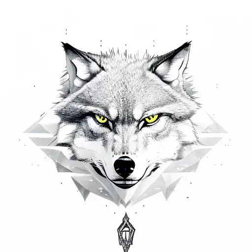 Lone Wolf With Symbols