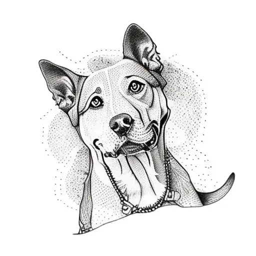 A Dotwork Tattoo Of A Road Map Leading To Your Favorite Dog Bond's Resting Place