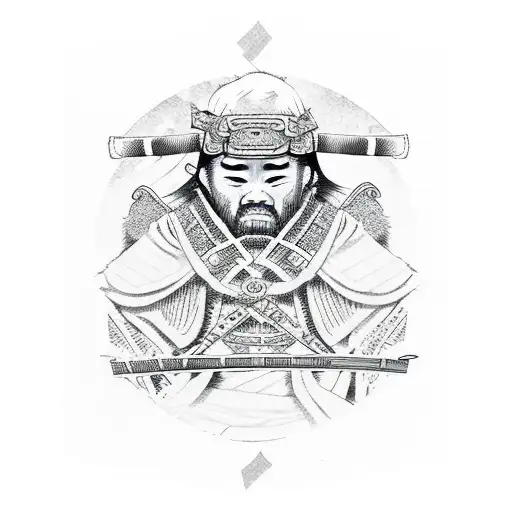 Samurai Playing Card Of Good And Evil