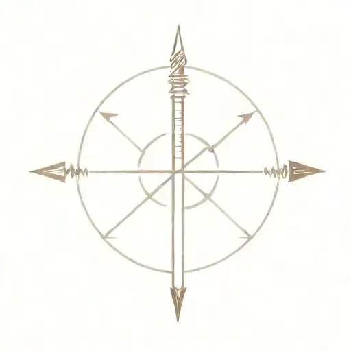 Compass And An Arrow With Name