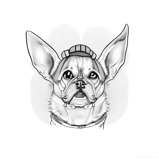 Dog Ears Out Line With The Word Carti Written In Cursive