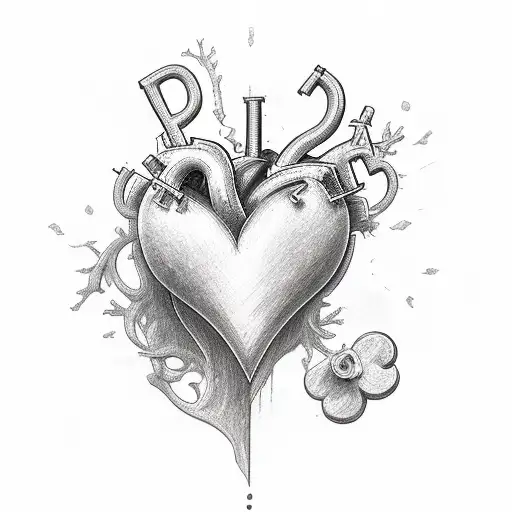 Heart Half Flowers And Half Word Strength With Letter C Im Heart