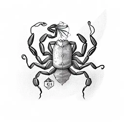Scorpion With Floral Work