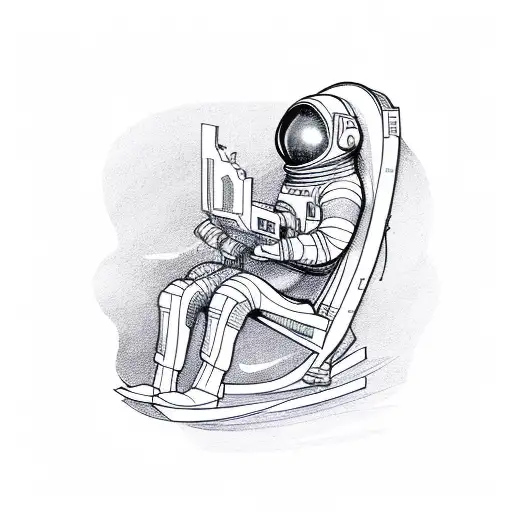 Astronaut Sitting In A Rocking Chair
