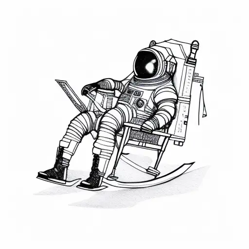 Astronaut Sitting In A Rocking Chair