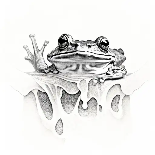 Frog Under Waterfall