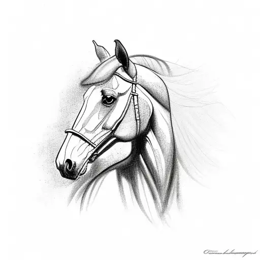 Full Body Horse Standardbred Trotting With Floral