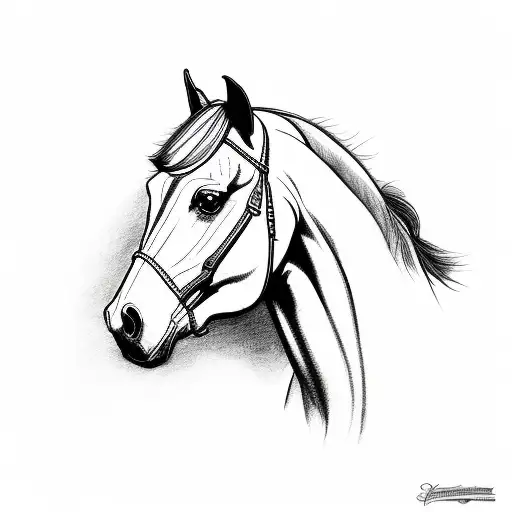 Full Body Horse Standardbred Trotting With Floral