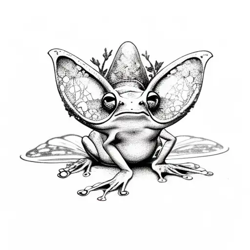A Side View Of A Whimsical Fantasy Frog With Fairy Wings