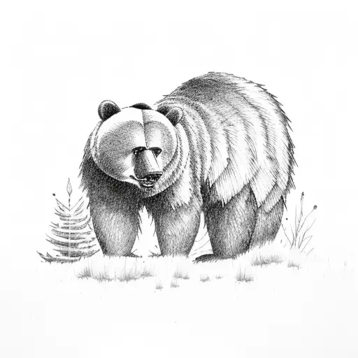 Grizzle Bear In A Forrest