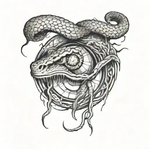 Evil Snake Fighting Eye Inside