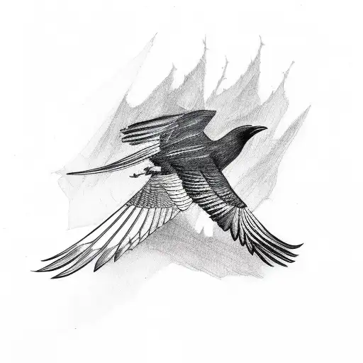 Crow Loosing Feather Druing Flight