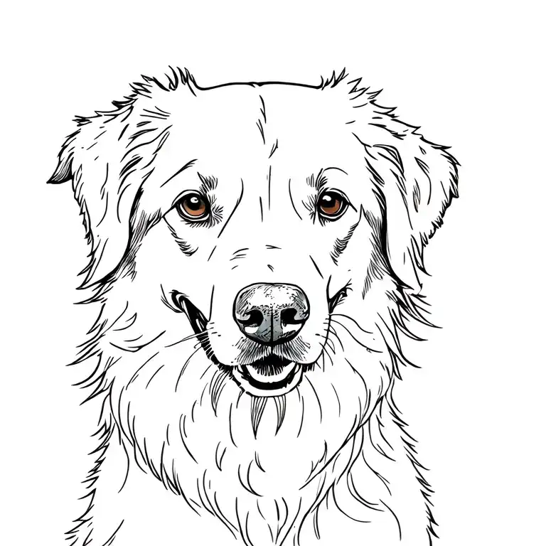White Australian Shepherd Dog Outline
