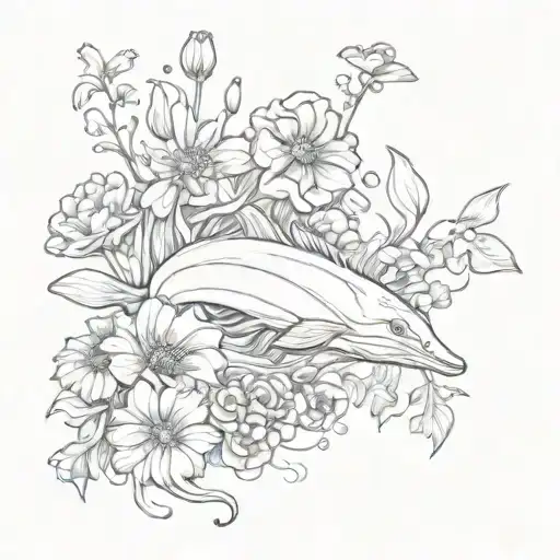 Water Animals And Flowers