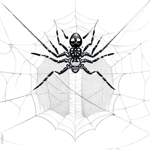 A Sword With A Spider Net And A Spider Getting Down From It