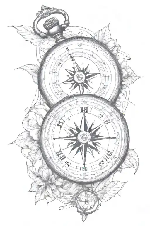 Compass And Pocket Watch