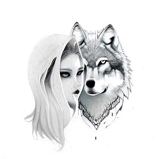 Wolf And Face Girl