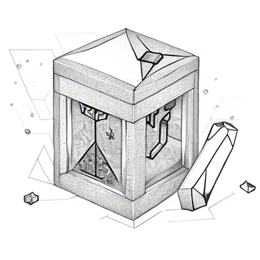 Diamond Box With Flowers And Thor Hammer
