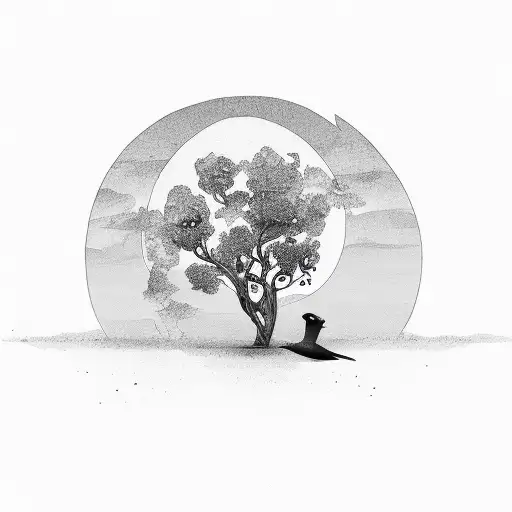 Bird Holding Grande With Road And Tree Back Round