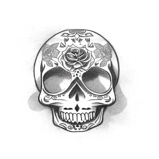 Mexican Sugar Skull With Roses