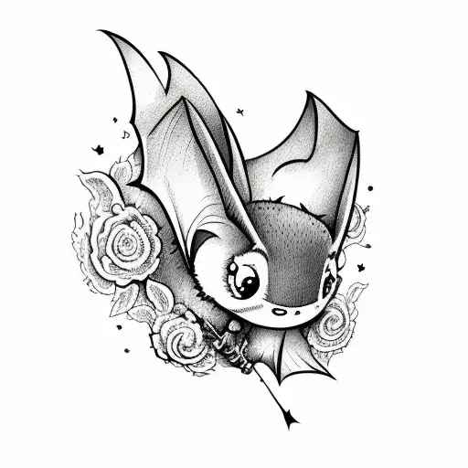 Cartoon Bat With Wings