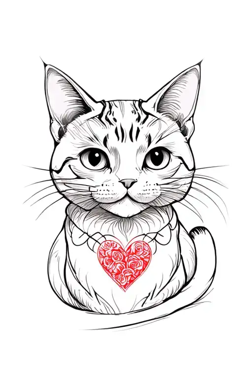 Cat With Heart Shape