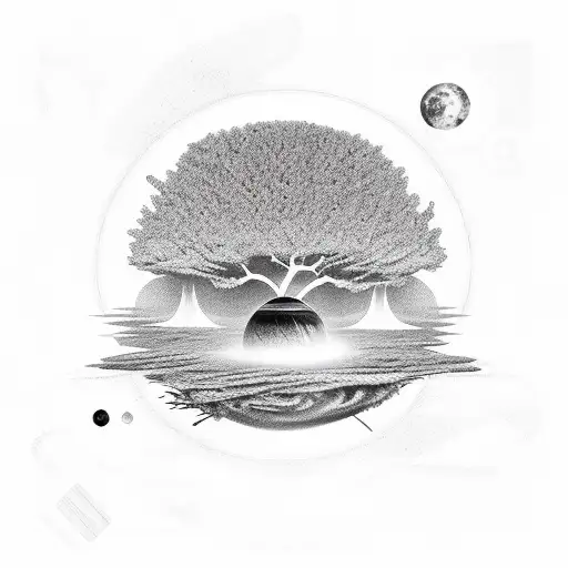 Black Hole With Sabana Tree In The Middle