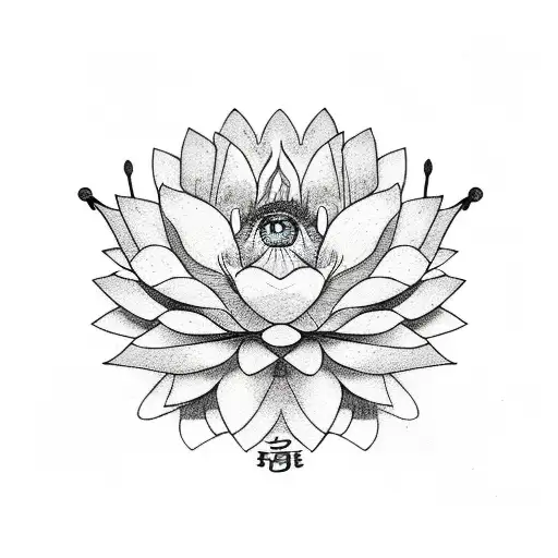 A Surreal Scene Of Eyes Growing Out Of Lotus Flowers