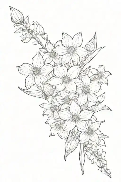 Birth Flower Bouquet Narcissus And Daisy Flower