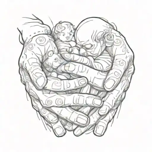 Baby Insind Father Hands