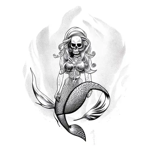 Mermaid With Skull