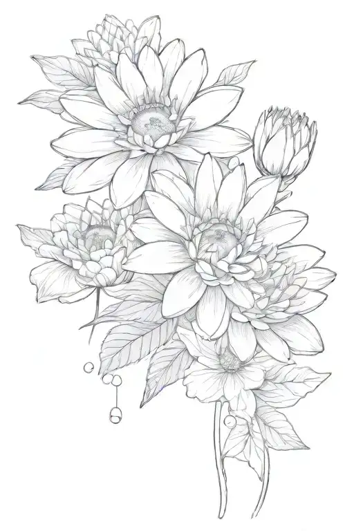 Daisy And Water Lily Flowers