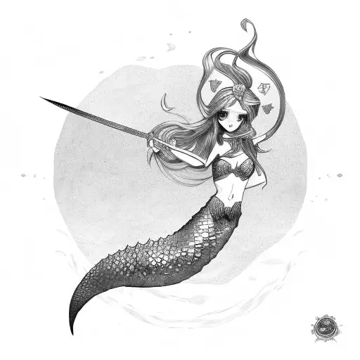 Mermaid With Sword And Shield