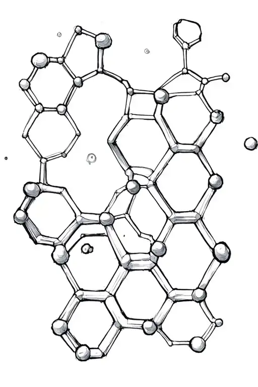 Serotonin And Dopamine Chemical Structures In A Honeycomb