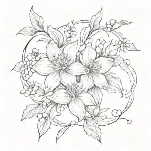 Larkspur Flower And Baby Foot Print