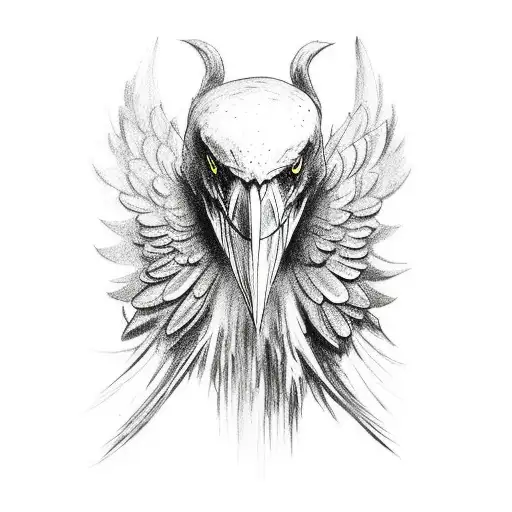 Huge Scary Black Raven Wings On Back Down Arms From Wrist To Wrist