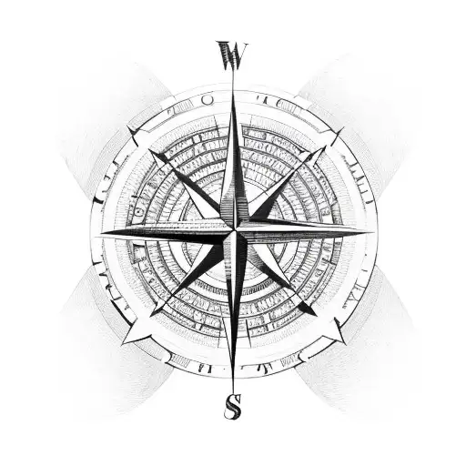 Compass With Family Initials