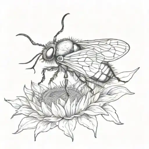 June Bug Resting On A Sunflower