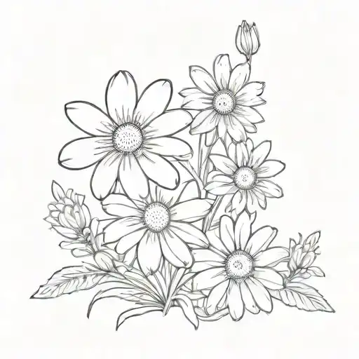 Daisy Small Flowes With Db Alphabet