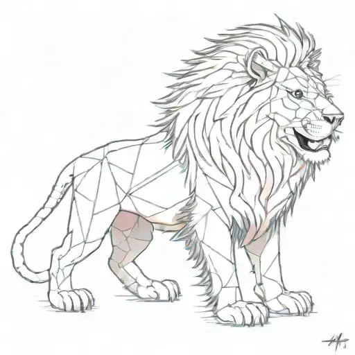 A Lion With A Pink Floyd Inspired Background