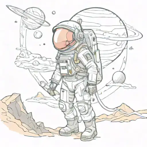 A Futuristic Anime-style Astronaut Exploring A Colorful Alien Planet