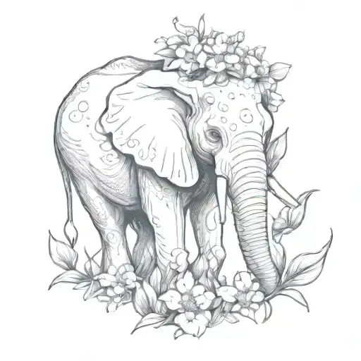 Elephant With Lily Of The Valley