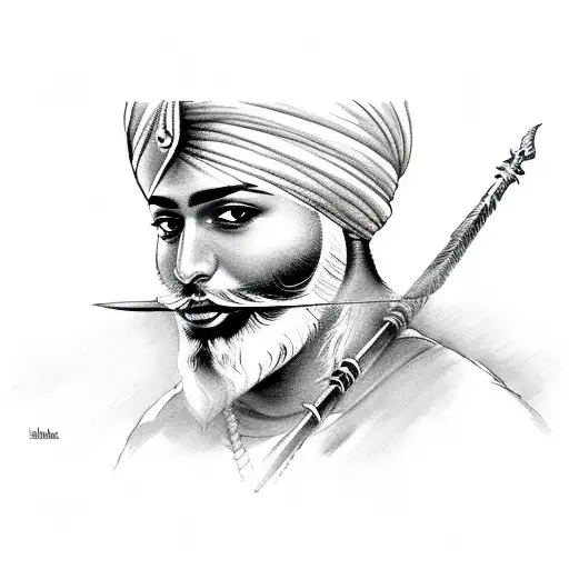 Sikh Warrior With Spear