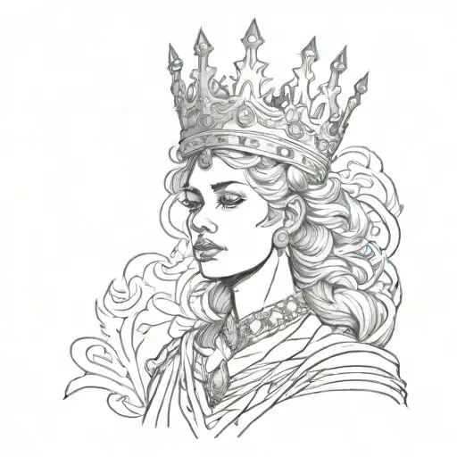 Blind Woman With King Crown